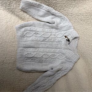 Janie and Jack Light Gray Cable Knit Sweater
